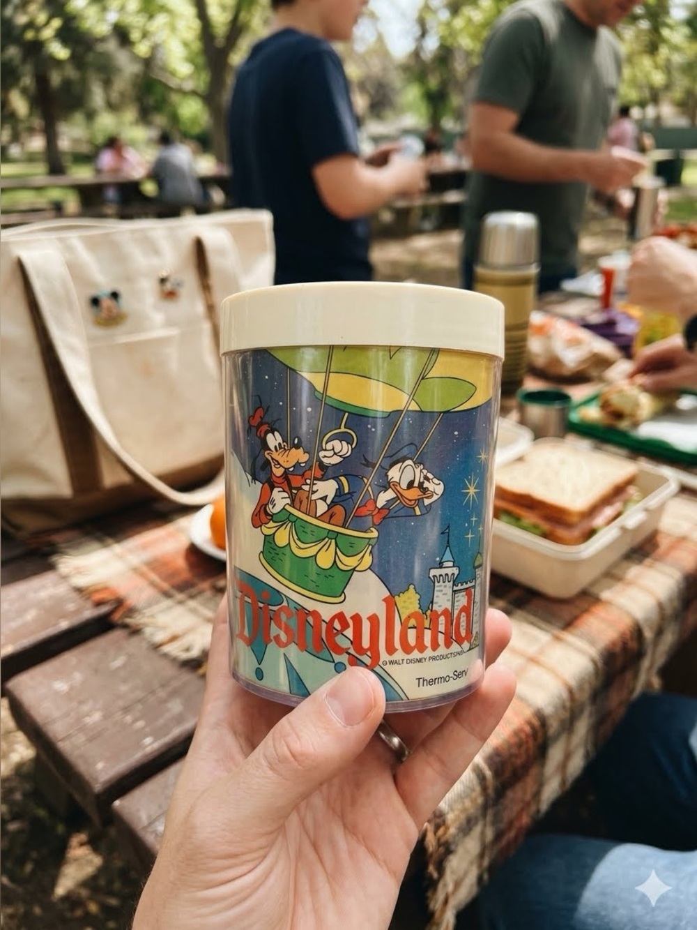 Vintage 1980’s Walt Disneyland Souvenir Thermo Serv Mug Cup Magic Kingdom Mickey